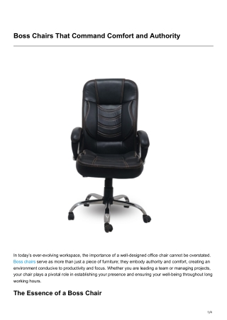 Boss Chairs That Command Comfort and Authority