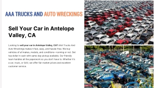 Sell Your Car in Antelope Valley, CA