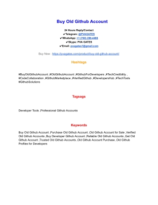 Bes Website to Buy Github old Accounts In 2025