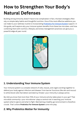 How to Strengthen Your Body’s Natural Defenses