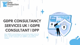 GDPR Consultancy Services UK  GDPR consultant  DPP