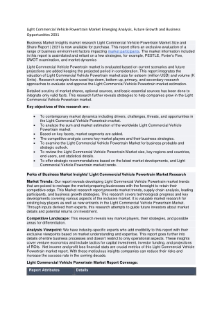 Light Commercial Vehicle Powertrain Market Emerging Analysi1
