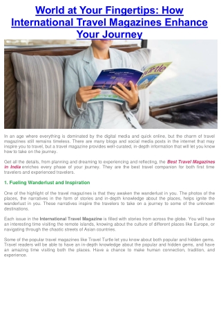 World at Your Fingertips