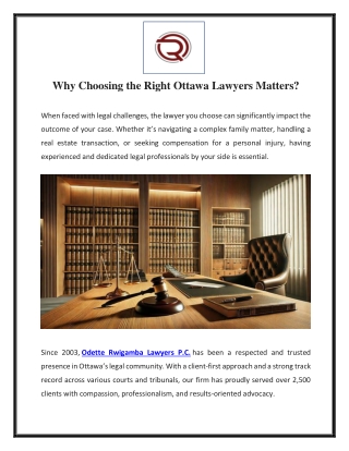 Why Choosing the Right Ottawa Lawyers Matters