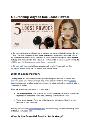 5 Surprising way to use loose powder