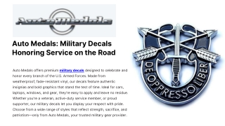Auto Medals Military Decals Honoring Service on the Road