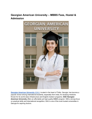 Georgian American University – MBBS Fees, Hostel & Admission