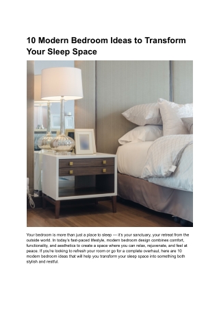 10 Modern Bedroom Ideas to Transform Your Sleep Space