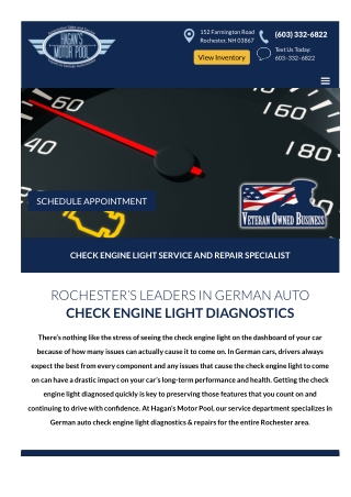 Check engine light repair Rochester