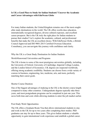 Is UK a Good Place to Study for Indian Students