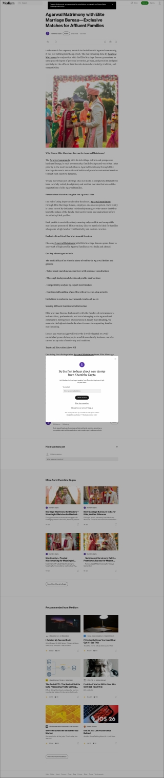 Agarwal Matrimony with Elite Marriage Bureau—Exclusive Matches for Affluent Fami