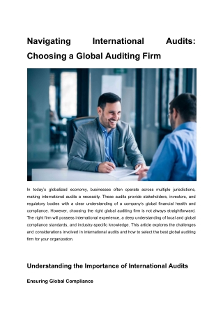 Navigating International Audits_ Choosing a Global Auditing Firm