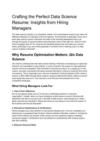 Crafting the Perfect Data Science Resume_ Insights from Hiring Managers