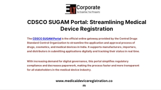 How to Use the CDSCO Sugam Portal for Medical Device Registration – Step-by-Step