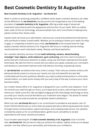 Best Cosmetic Dentistry St Augustine