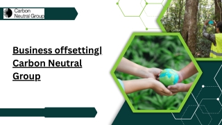 Business offsetting  Carbon Neutral Group