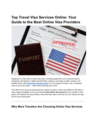 Top Travel Visa Services Online_ Your Guide to the Best Online Visa Providers