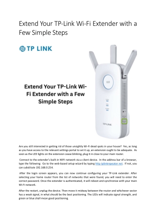 Login Instructions for Your Wi-Fi Extender