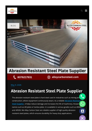 Abrasion Resistant Steel Plate Supplier