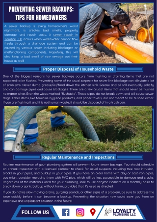 Tips for Preventing Sewer Backups