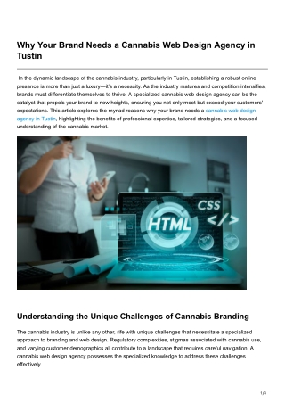 Why Your Brand Needs a Cannabis Web Design Agency in Tustin