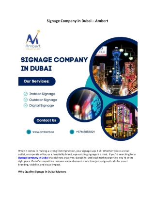 Signage Company in Dubai PDF