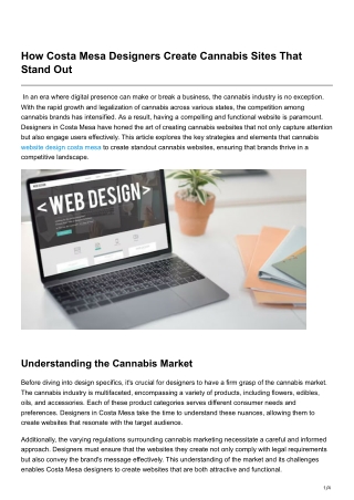 The Complete Guide to Cannabis Web Design in Santa Ana