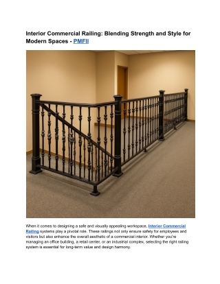 Interior Commercial Railing  by PMFII