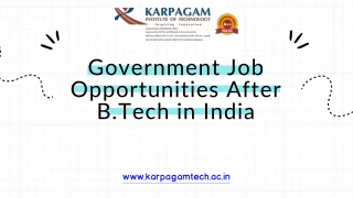 Government Job Opportunities After B.Tech in India