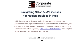 MD-41 & MD-42 Licenses for Medical Devices in India – CDSCO Compliance Explained
