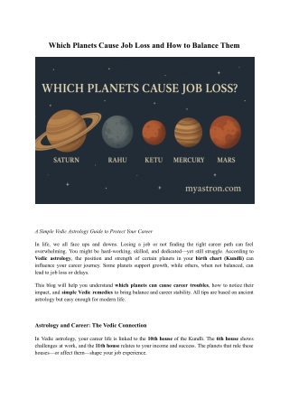 Which Planets Cause Job Loss and How to Balance Them