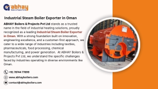Industrial Steam Boiler Exporter in Oman
