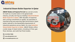 Industrial Steam Boiler Exporter in Qatar