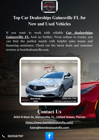 Top Car Dealerships Gainesville FL for New and Used Vehicles