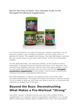Not for the Faint of Heart Your Ultimate Guide to the Strongest Pre-Workout Supplements