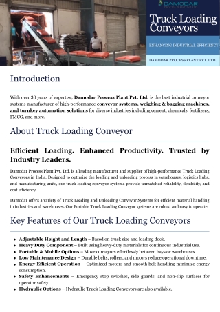 Damodar truck loading conveyor