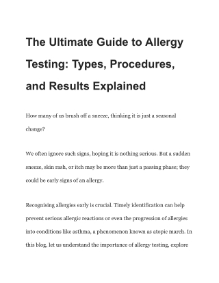 The Ultimate Guide to Allergy Testing_ Types, Procedures, and Results Explained