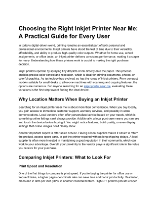 Inkjet Printer Near Me
