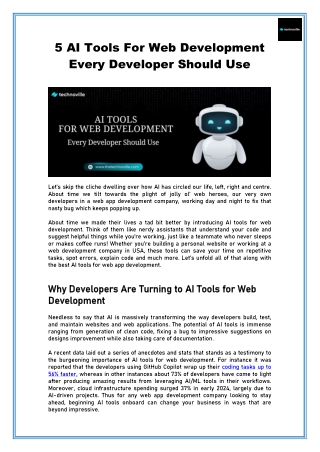 5 AI Tools for Web Development Every Developer Should Use