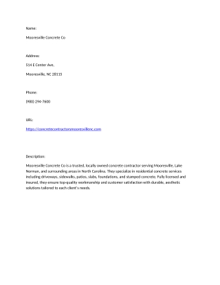 Mooresville Concrete Co