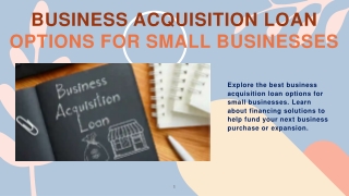 Top Business Acquisition Loan Options for Small Businesses