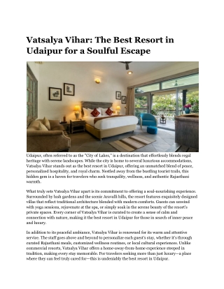 Best Resort in Udaipur