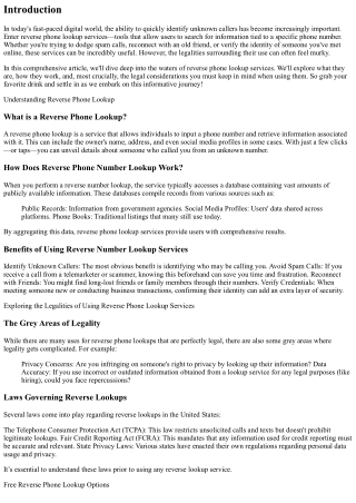 Exploring the Legalities of Using Reverse Phone Lookup Services
