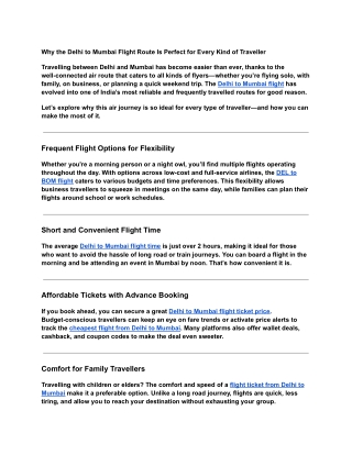 Why the Delhi to Mumbai Flight Route Is Perfect for Every Kind of Traveller