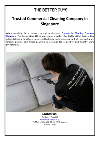 Trusted Commercial Cleaning Company in Singapore