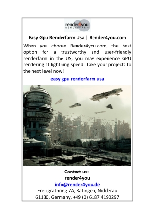 Easy Gpu Renderfarm Usa Render4you.com