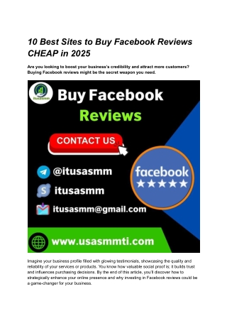10 Best Sites to Buy Facebook Reviews CHEAP in 2025