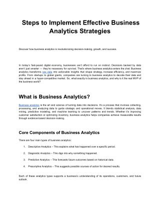 Steps to Implement Effective Business Analytics Strategies (buisness analytics)