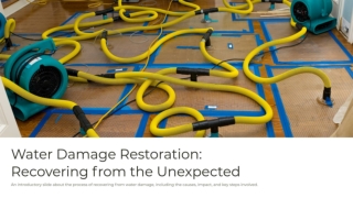 Water Damage Restoration Recovering from the Unexpected