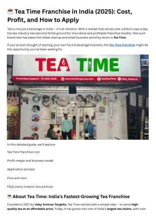 Tea Time Franchise